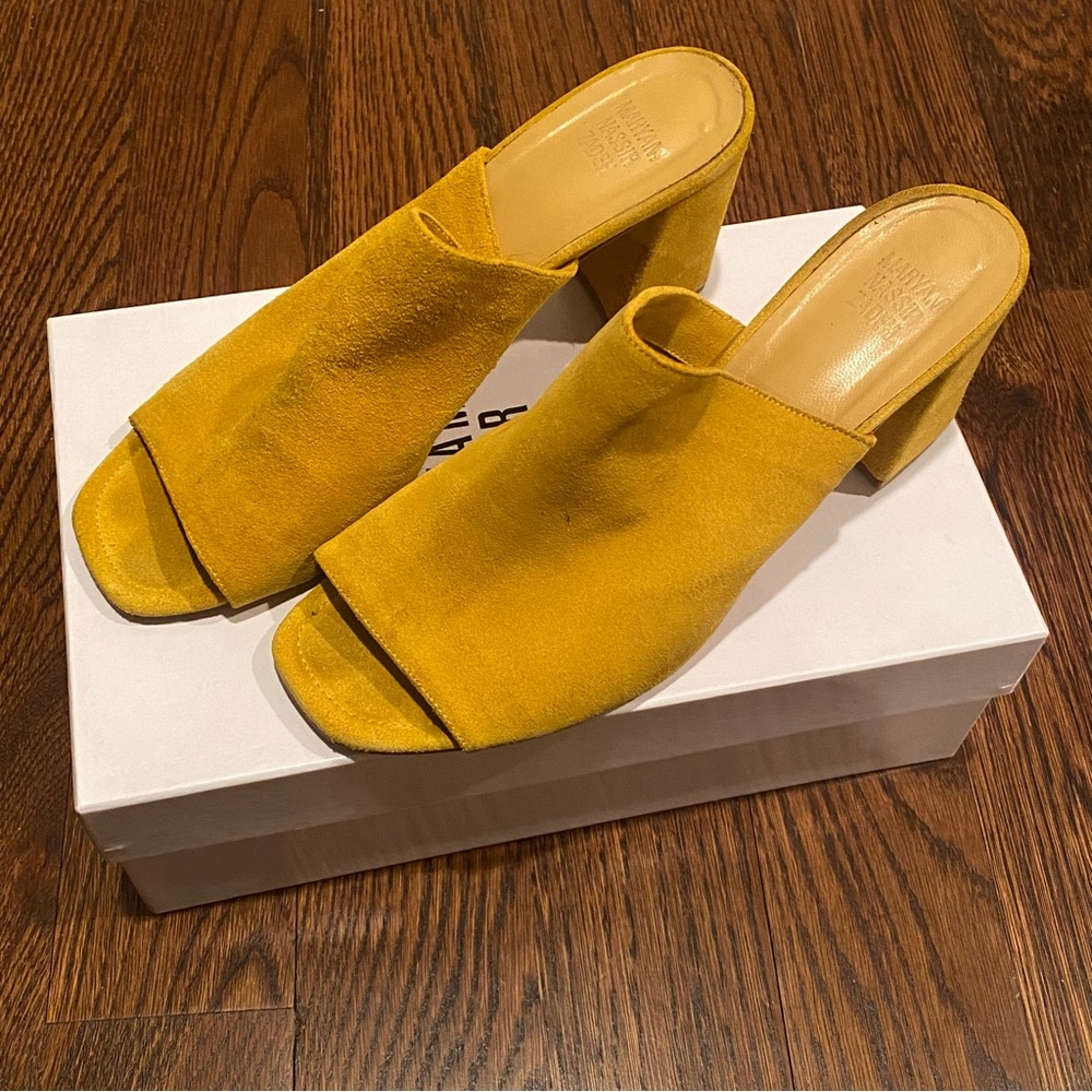 Maryam Nassir Zadeh Mustard Slide Heels